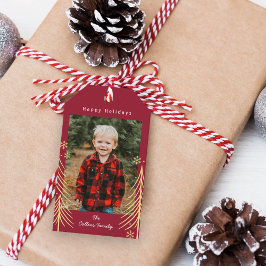 Winter Scene Vakantie Label Kerstcadeau Tags Cadeaulabel