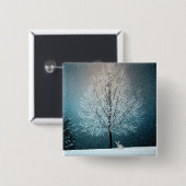 Winter Scene Vierkante Button 5,1 Cm (Voorkant /achterkant)