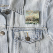 Winter Scene Vierkante Button 5,1 Cm (In situ)