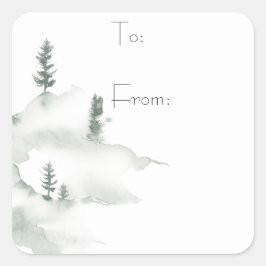 Winter Scene Vierkante Sticker