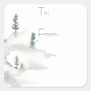 Winter Scene Vierkante Sticker