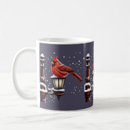 Winter Scene With Cardinal Bird Holiday Christmas Koffiemok