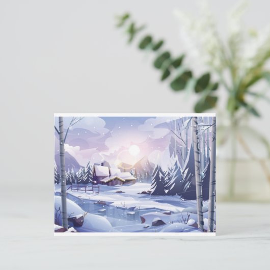 WINTER SCENERY-Briefkaart Briefkaart (Staand voorkant)