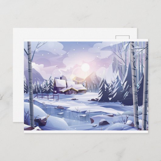 WINTER SCENERY-Briefkaart Briefkaart (Voorkant / Achterkant)