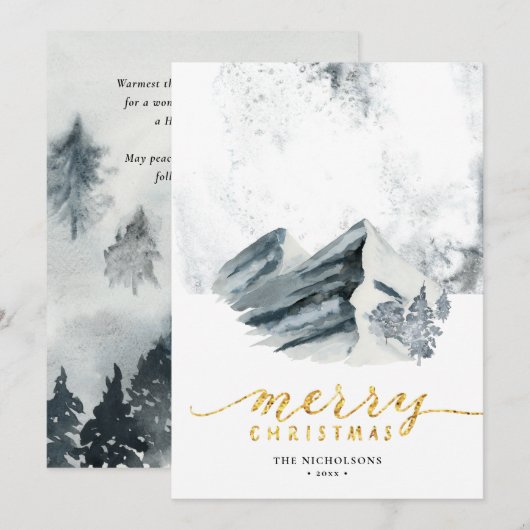 Winter Scenery | In het diepe bos Feestdagenkaart (Voorkant / Achterkant)