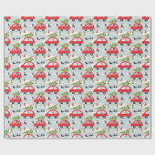 Winter Scenery kerstboom carserie Foto Cadeaupapier (Vlak)