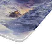 Winter Scenery Kerstmis Rendier en Sleigh Snijplank (Hoek)