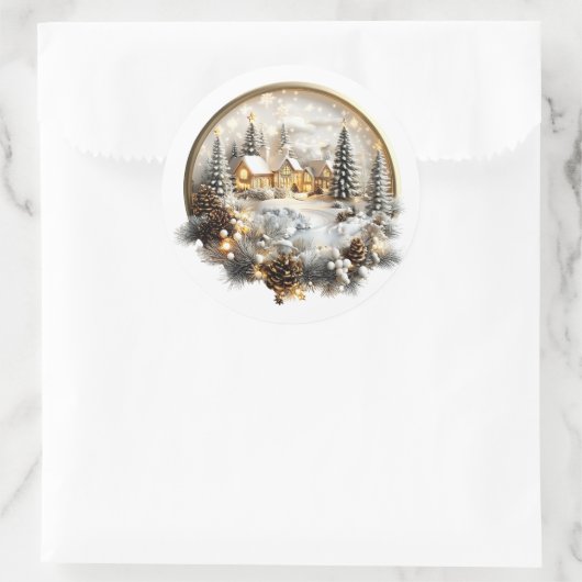 Winter Scenery Sticker, label (Tas)