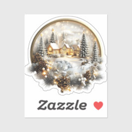 Winter Scenery Sticker, label