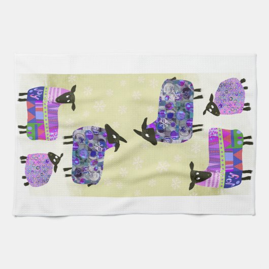 Winter Schaap Keuken Theedoek (Horizontaal)