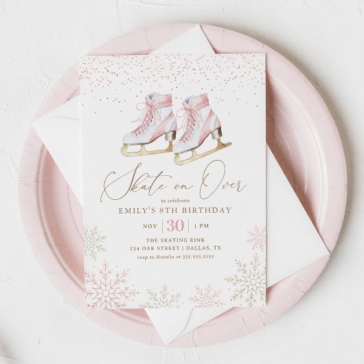 Winter Schaatsen Meisje verjaardag Kaart