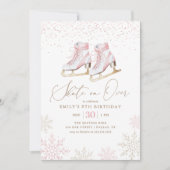 Winter Schaatsen Meisje verjaardag Kaart (Voorkant)