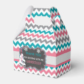 Winter schaatsen verjaardagsfeestje dank u bedankdoosjes (Voorkant Zijde)