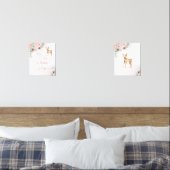 Winter schattig hert blush roze meisje kwekerij muurkunst sets (Slaapkamer)