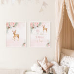 Winter schattig hert blush roze meisje kwekerij muurkunst sets<br><div class="desc">Winter schattig hert blush roze meisje kwekerij Wall Art Sets</div>