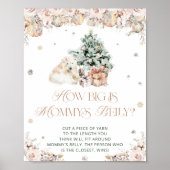 Winter Schattige Beer Hoe groot is de buik van mam Poster (Voorkant)