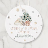 Winter Schattige Beer Pop het als ze Pop Baby show Bedankjes Labels (Voorkant)