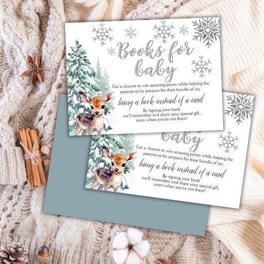 Winter Schattige Fawn | Boeken voor Baby Enclosure Informatiekaartje