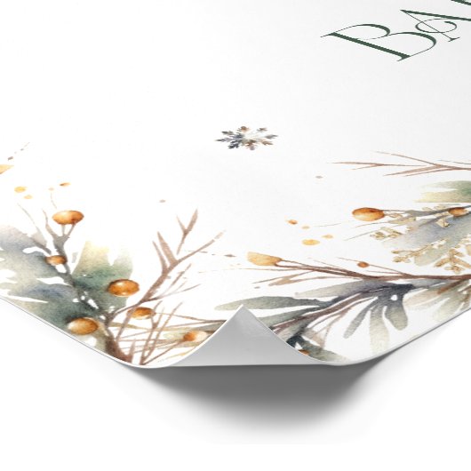 Winter Schattige Polar Beer Baby shower Welkom Poster (Hoek)