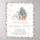 Winter Schattige Polar Beer Hoe groot is de buik v Poster (Voorkant)