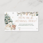 Winter Schattige Polar Beer Hoe groot is mama's bu Informatiekaartje (Voorkant)