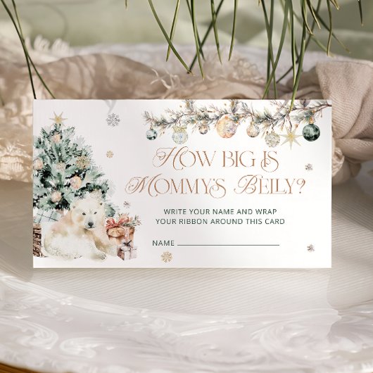 Winter Schattige Polar Beer Hoe groot is mama's bu Informatiekaartje