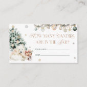 Winter Schattige Polar Beer Hoeveel Snoepjes Informatiekaartje (Voorkant)