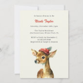 Winter Schattigee bos Dierlijke Herten Baby shower Kaart (Achterkant)