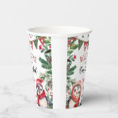 Winter Schattigee Pinguïn Kerstmis 1e Verjaardag Papieren Bekers (Rechts)