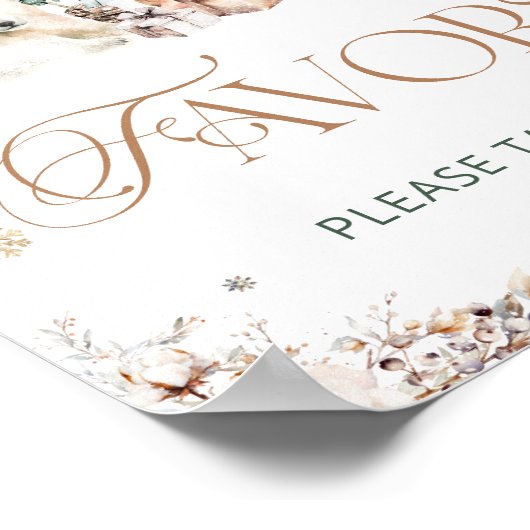 Winter Schattigee Polar Beer Baby shower Favors Poster (Hoek)