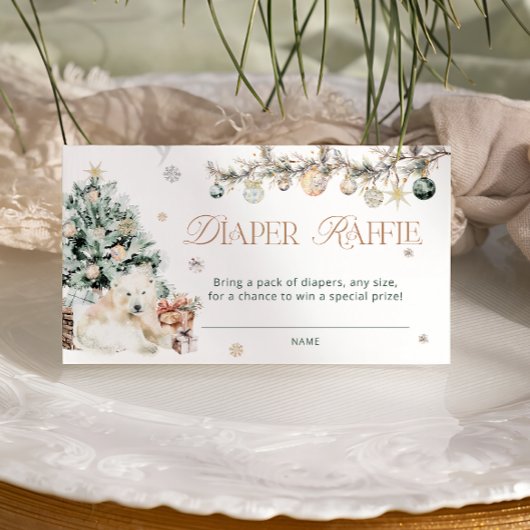 Winter Schattigee Polar Beer Baby shower Luier Raf Informatiekaartje