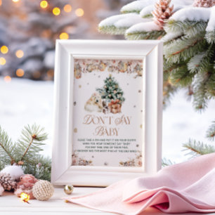 Winter Schattigee Polar Beer Zeg niet Baby Game Poster