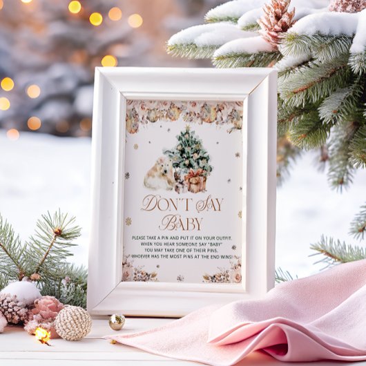 Winter Schattigee Polar Beer Zeg niet Baby Game Poster