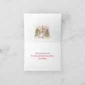 Winter Schattigee Roze Sneeuwman 1e Verjaardag Bedankkaart (Binnen)