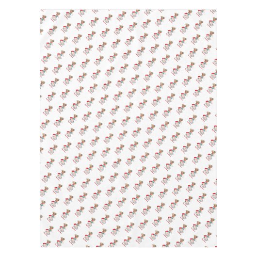 Winter Schattigee slede Patroon Rood Wit Vrolijk K Tafelkleed (Voorkant)