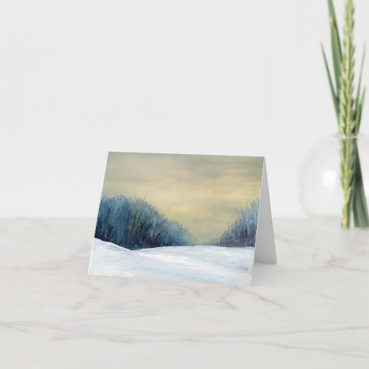 Winter schemering Kerstavond fijne kunst seizoensk Feestdagen Kaart (Voorkant)