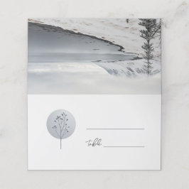 Winter schilderachtig landschap trouwplaats kaart plaatskaartje