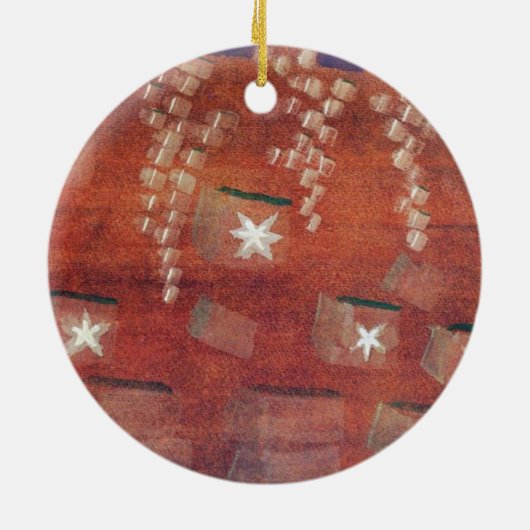 Winter, schilderij keramisch ornament (Achterkant)