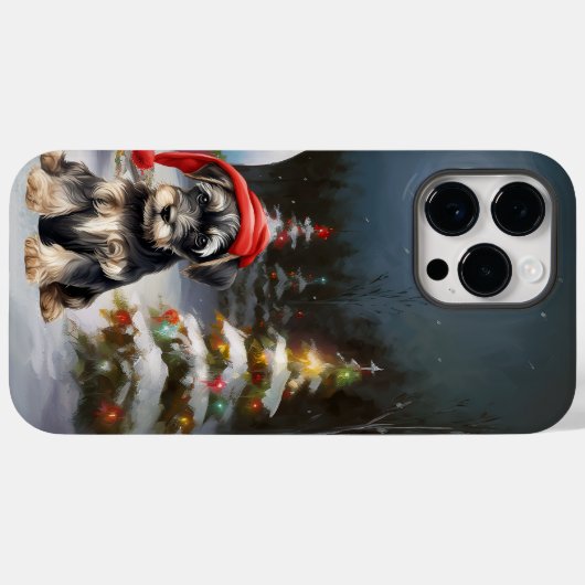 Winter Schnauzer Caravan Kerstavontuur Case-Mate iPhone Case (Achterkant (horizontaal))