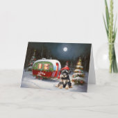 Winter Schnauzer Caravan Kerstavontuur Kaart (Voorkant)