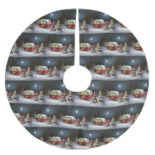 Winter Schnauzer Caravan Kerstavontuur Kerstboom Rok