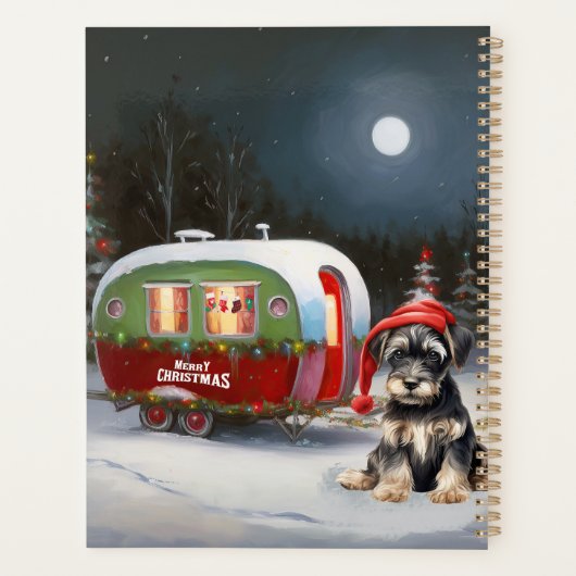 Winter Schnauzer Caravan Kerstavontuur Planner (Achterkant)