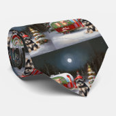 Winter Schnauzer Caravan Kerstavontuur Stropdas (Opgerold)