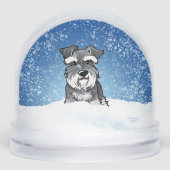 Winter Schnauzer Christmas Art Sneeuwbol (Voorkant)