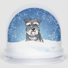 Winter Schnauzer Christmas Art Sneeuwbol