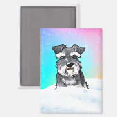 Winter Schnauzer Magneet (Voorkant / Achterkant)