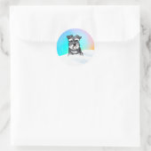 Winter Schnauzer Ronde Sticker (Tas)