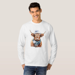 Winter Schotse koe T shirt prints