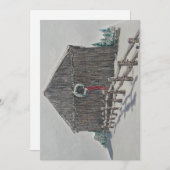 Winter Schuur Feestdagenkaart (Voorkant / Achterkant)