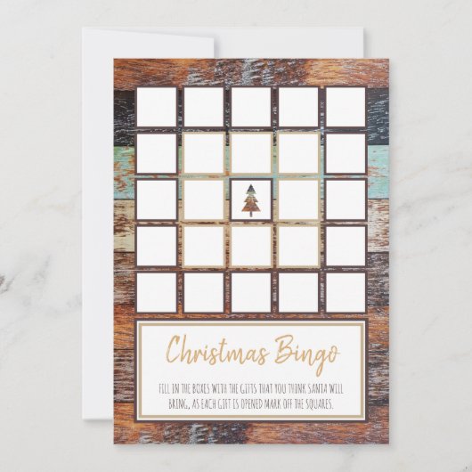 Winter Schuur, Kerstfeest Bingo Kaarten (Voorkant)